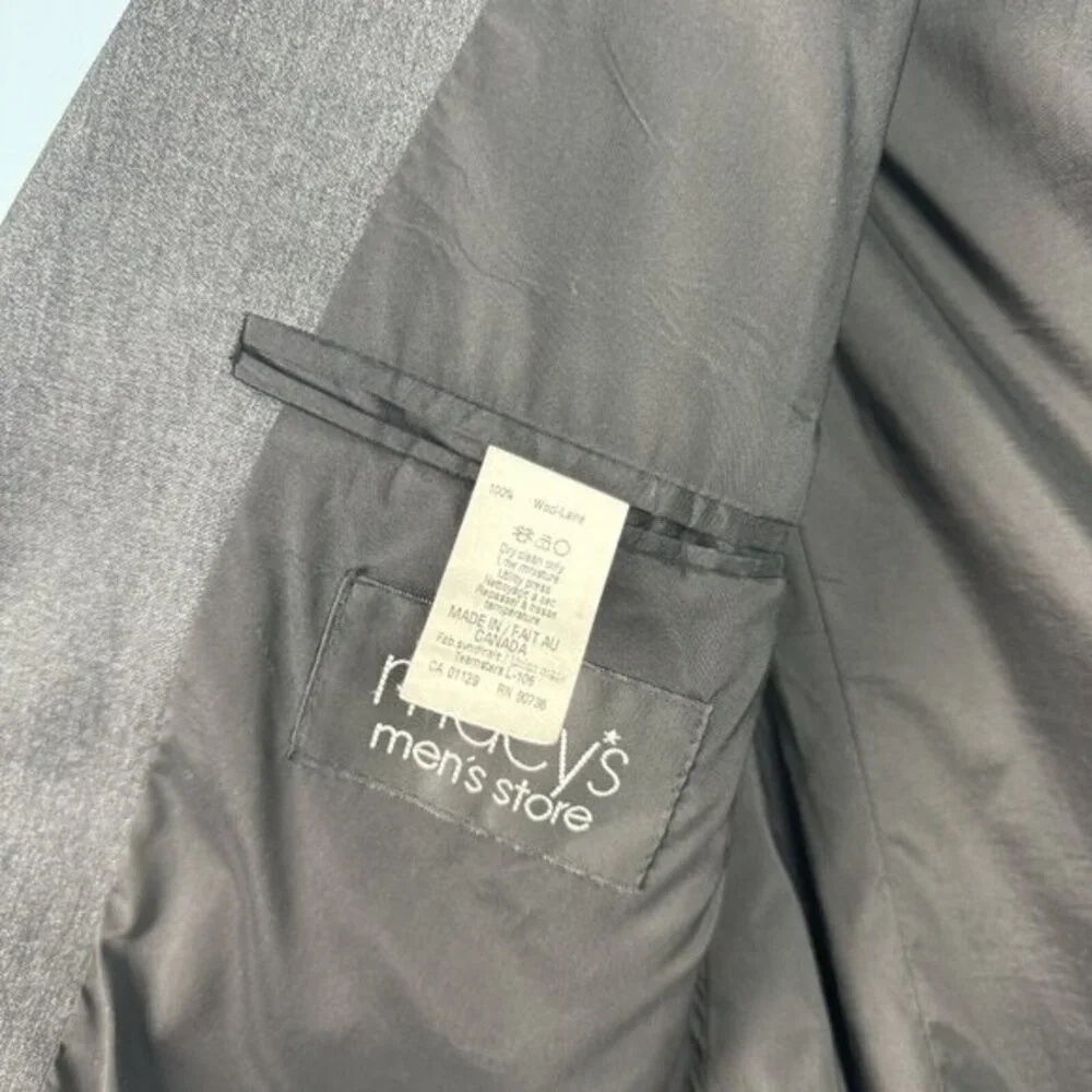 Lauren Ralph Lauren Blazer Men‎ 40 R Charcoal Gray Wool Classic Suit Jacket FLAW
